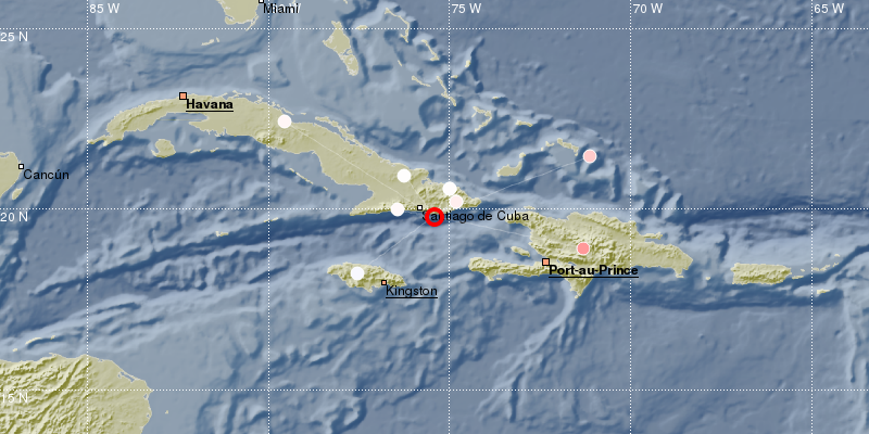 Sismo perceptible esta tarde en la ciudad de Santiago de Cuba, dia 27 de abril de 2020