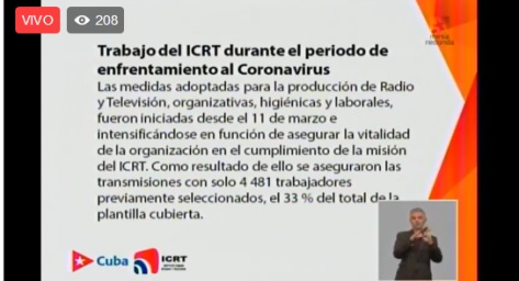 Estrategia de la Radio y la Telvisión en la etapa de recuperaci`´on post-covid-19. Detalles en la mesda redonda informativa.