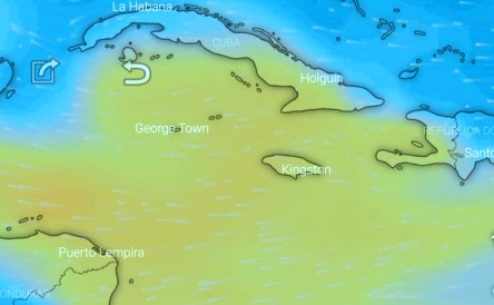 Nubes de polvos del Sahara Occidental impactan sobre el Caribe.