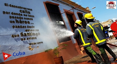 Medidas sanitarias en Santiago de Cuba. Foto: Santiago Romero Chang.