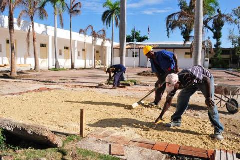 Parque Museo Abel Santamaría Cuadrado, en restauración en Santiago de Cuba. Foto: Santiago Romero Chang.