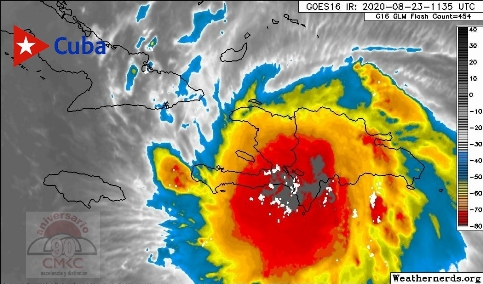 Trayectoria más definida de la tormenta tropical Laura, rumbo hacia iente cubano. CMKC, Radio Revolución.